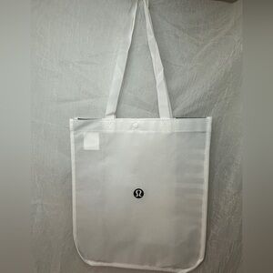 Lululemon White and Black Tote Bag